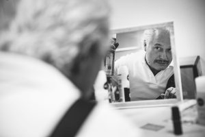 In de kleedkamer bij de voorstelling "Emma".